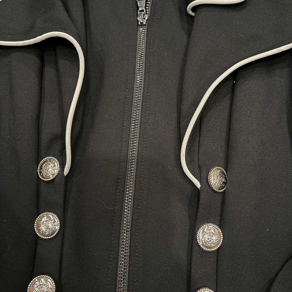 Joseph Ribkoff #183355 Woman's Black Military-Look Zip-Front Jacket - Picture 6 of 13